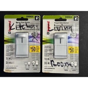 SET of 2 Legrand Slide Dimmer LSCL453PWCCV4 Pass & Seymour Decorator Light